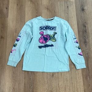 Sorry! Graphic Long Sleeve Kids Shirt - Light Blue
